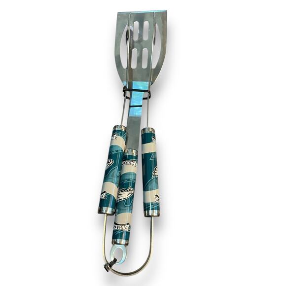 Philadelphia Eagles NFL Tailgate BBQ Grill Set Barbecue Spatula Tong Set x2 Tool - Picture 3 of 13